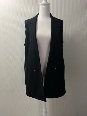 Chico's Black Sleeveless Blazer Vest